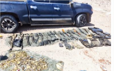 Tras agresión, aseguran 18 armas largas, municiones y vehículos en Mazatlán