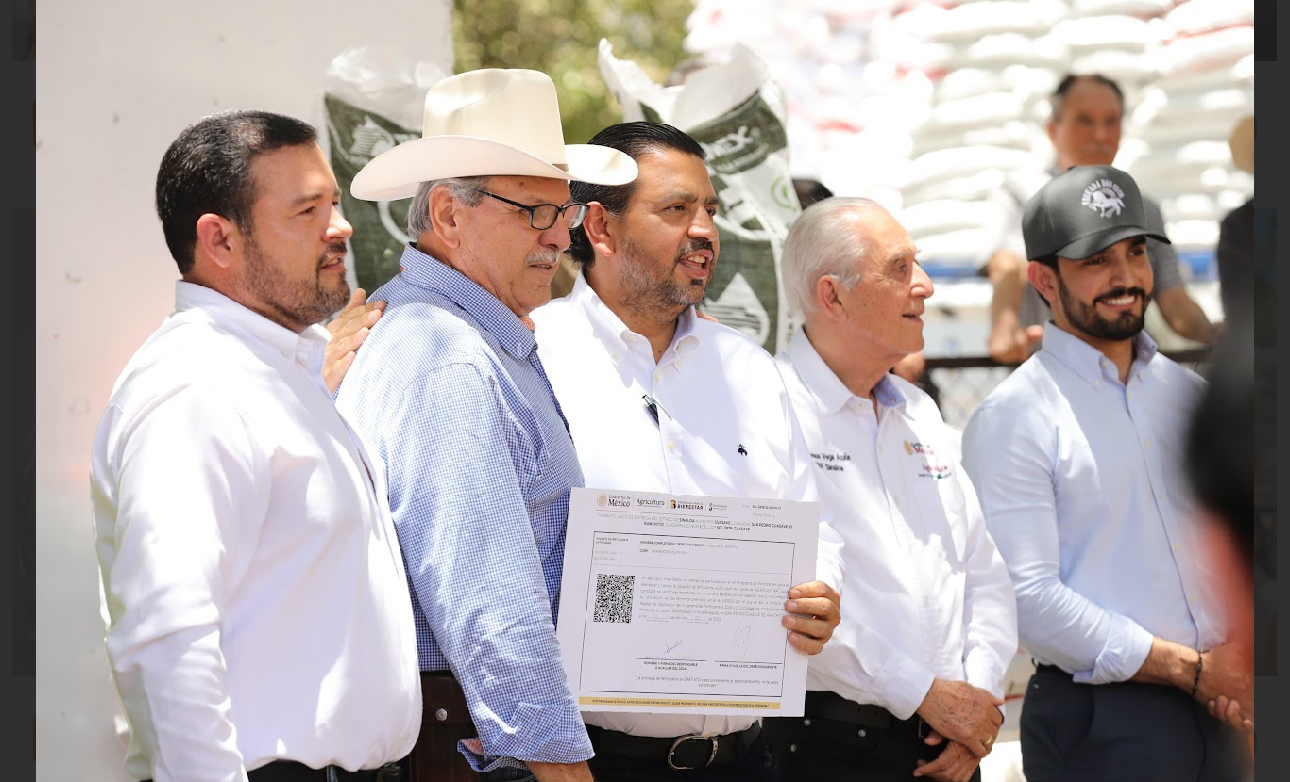 Encabeza Ismael Bello Esquivel programa de entrega de fertilizantes del Bienestar para Sinaloa.