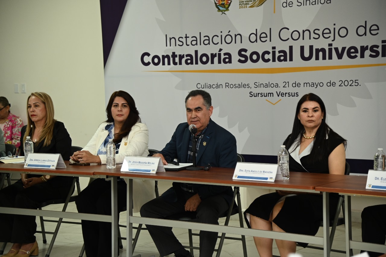 Con pasos firmes en materia de vinculación con sectores sociales, y productivos, Rector Jesús Madueña Molina, al declarar instalado formalmente el Consejo de la Contraloría Social Universitaria